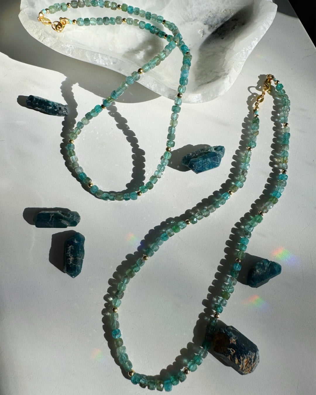 “Frankie” - Blue Apatite Gemstone Candy Necklace - Baltic Mermaid