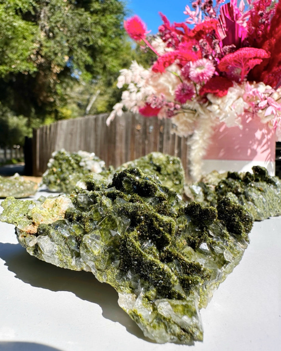 Epidote Quartz Cluster - Baltic Mermaid