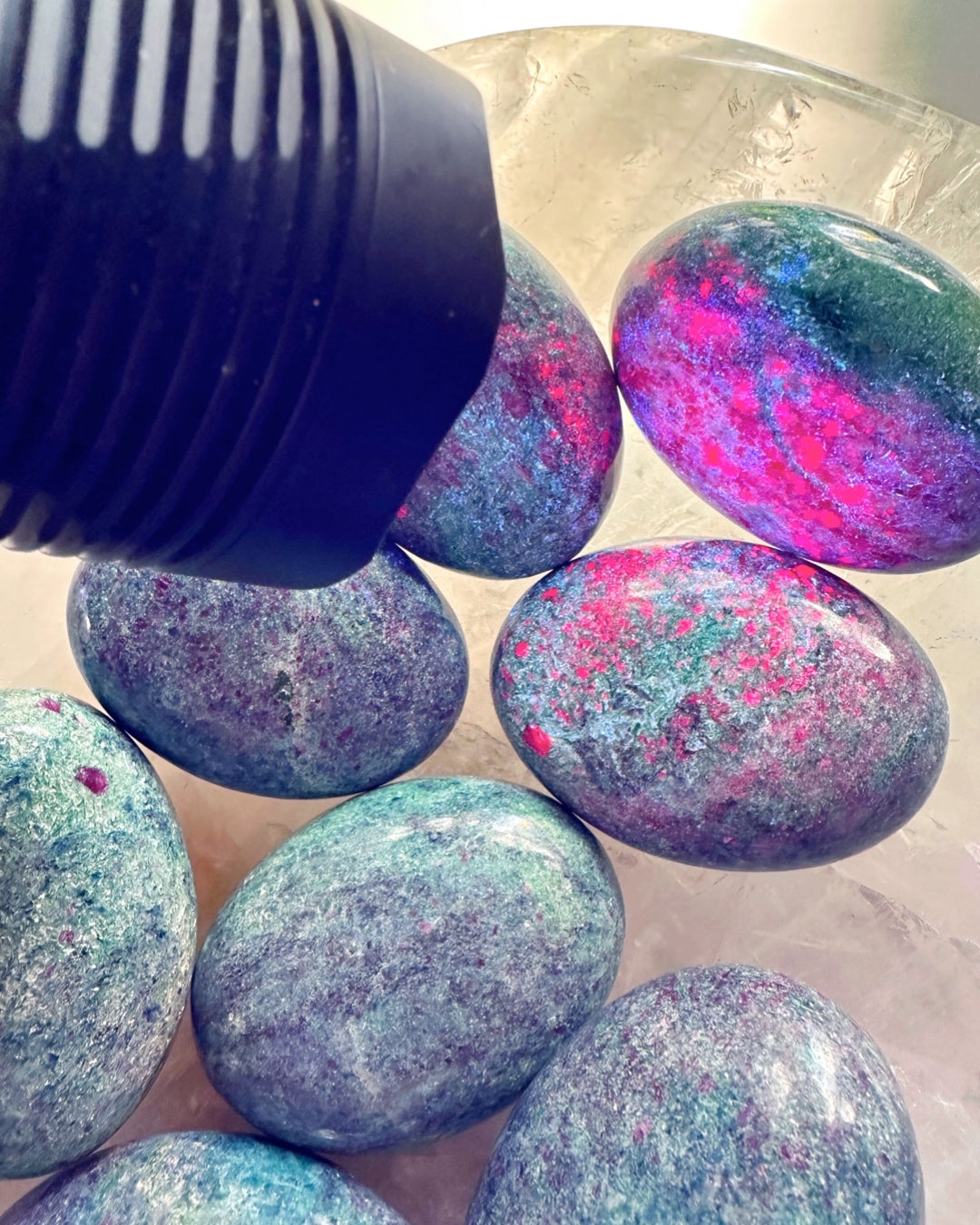 Ruby in Fuchsite with Blue Kyanite Palm Stones - Baltic Mermaid