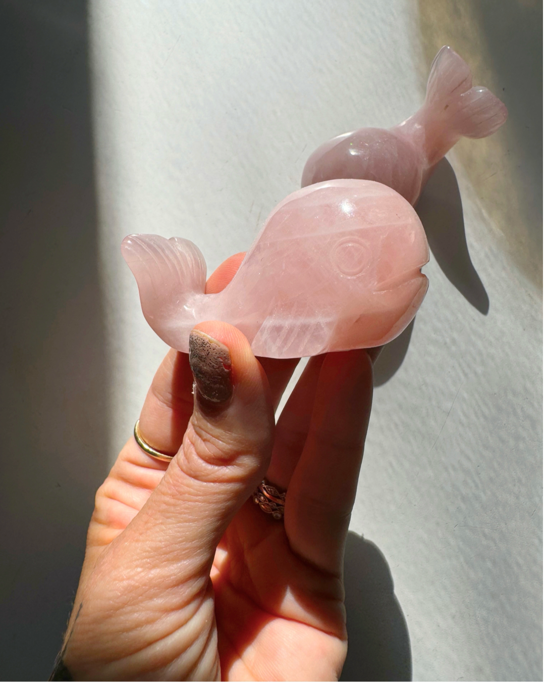 Rose Quartz Whales - Baltic Mermaid