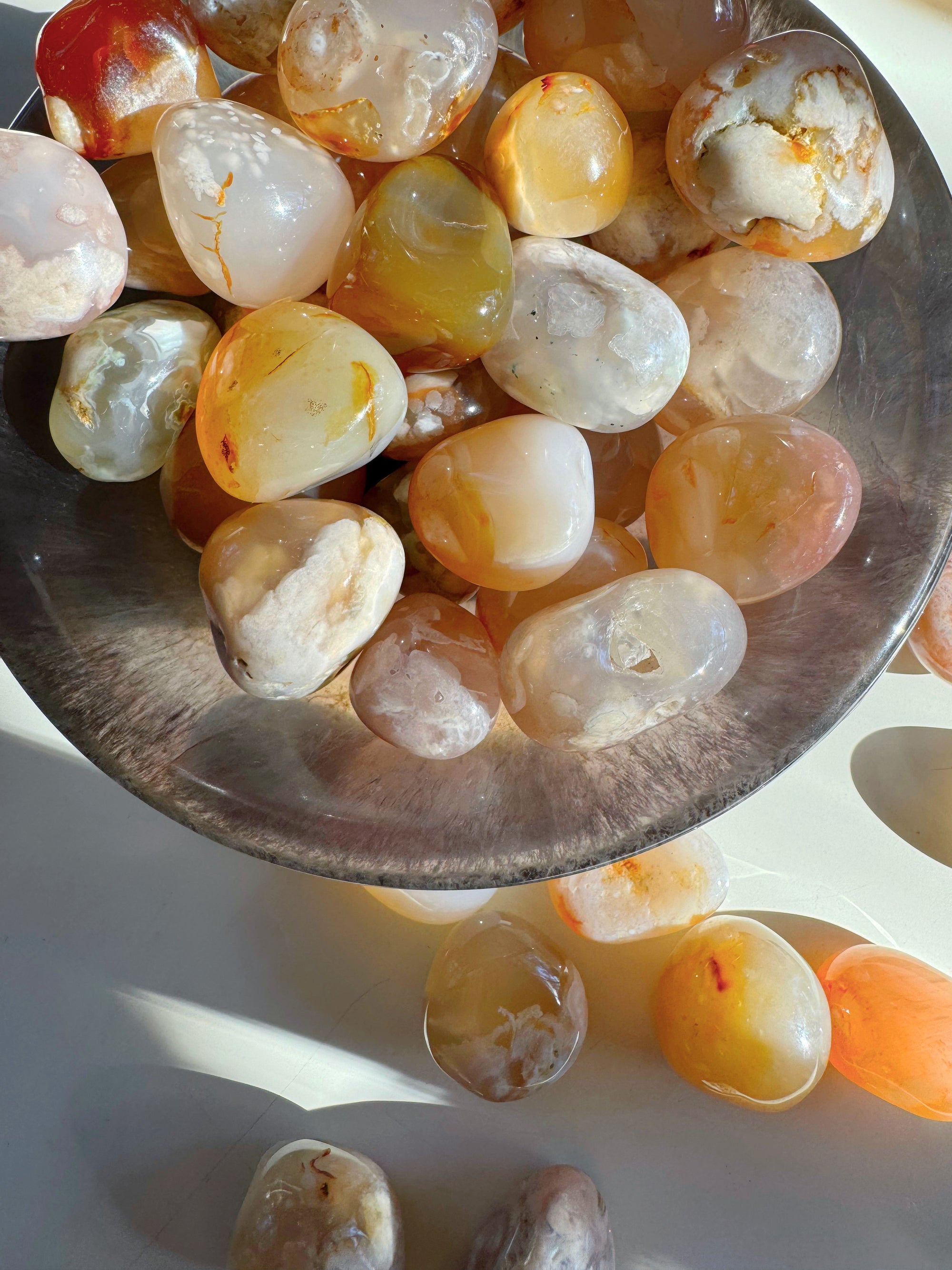 Flower Agate Tumbled Stones