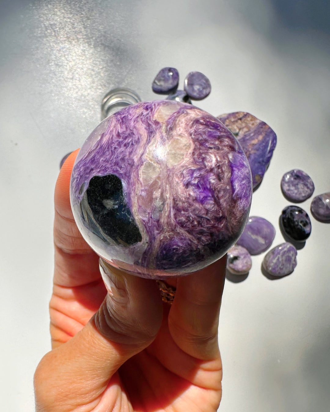 Charoite Sphere - Baltic Mermaid