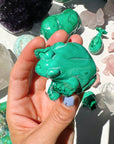 Hand Carved Malachite Frog