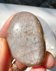 Sunstone & Peach Moonstone Palm Stone - L