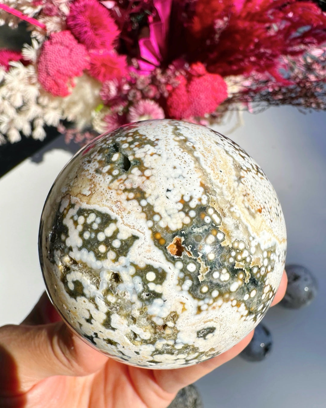 Ocean Jasper Sphere - Baltic Mermaid