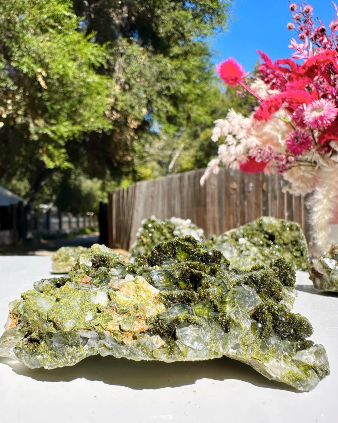 Epidote Quartz Cluster - Baltic Mermaid