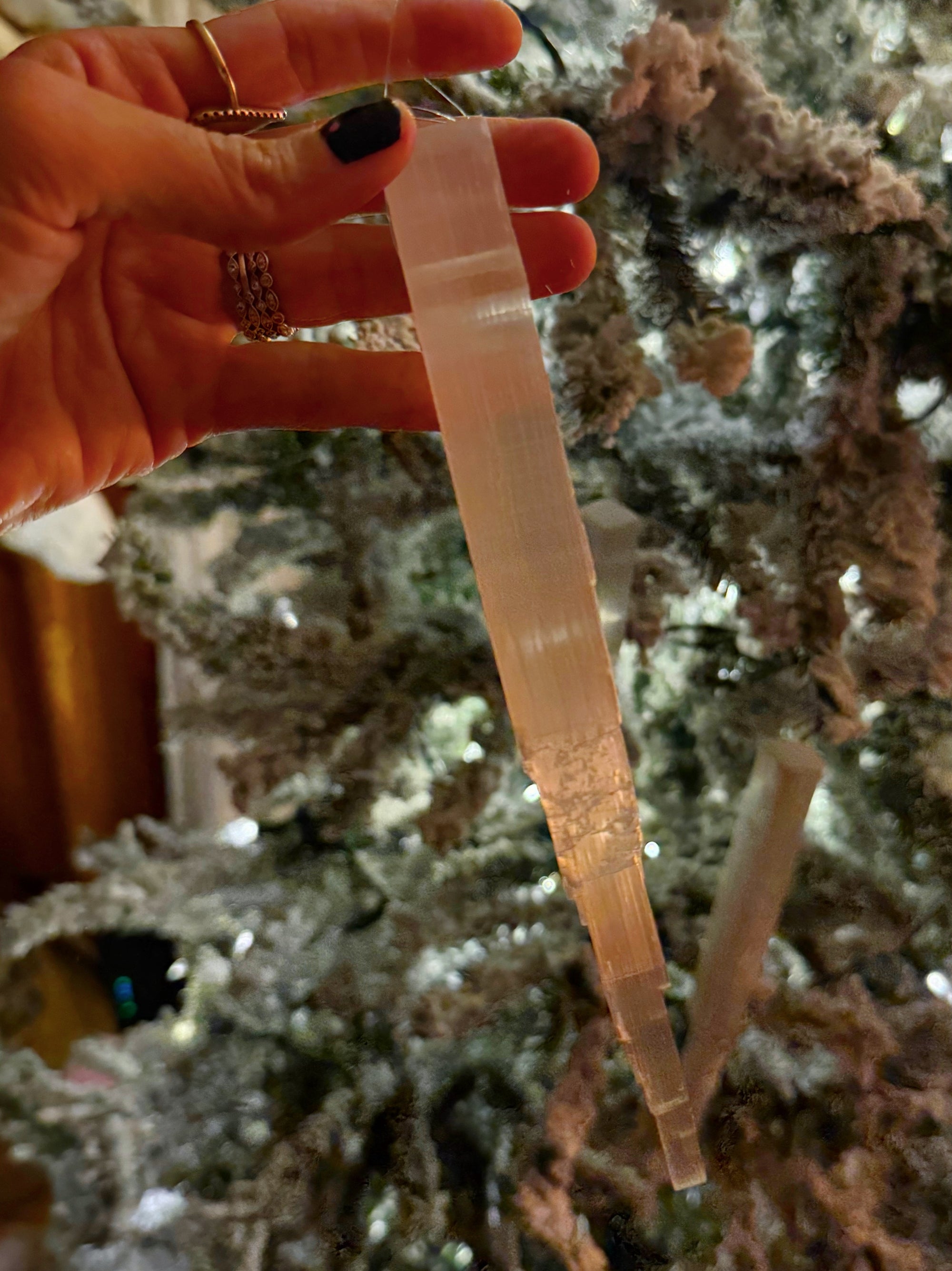 Selenite Icicle Ornaments - Set of 3