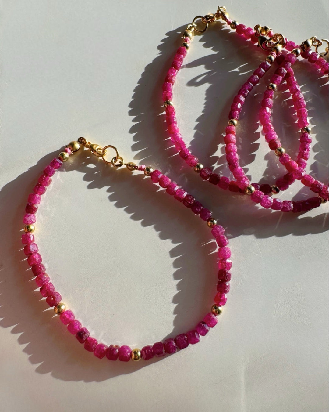 “Judy” - Ruby Gemstone Candy Bracelet