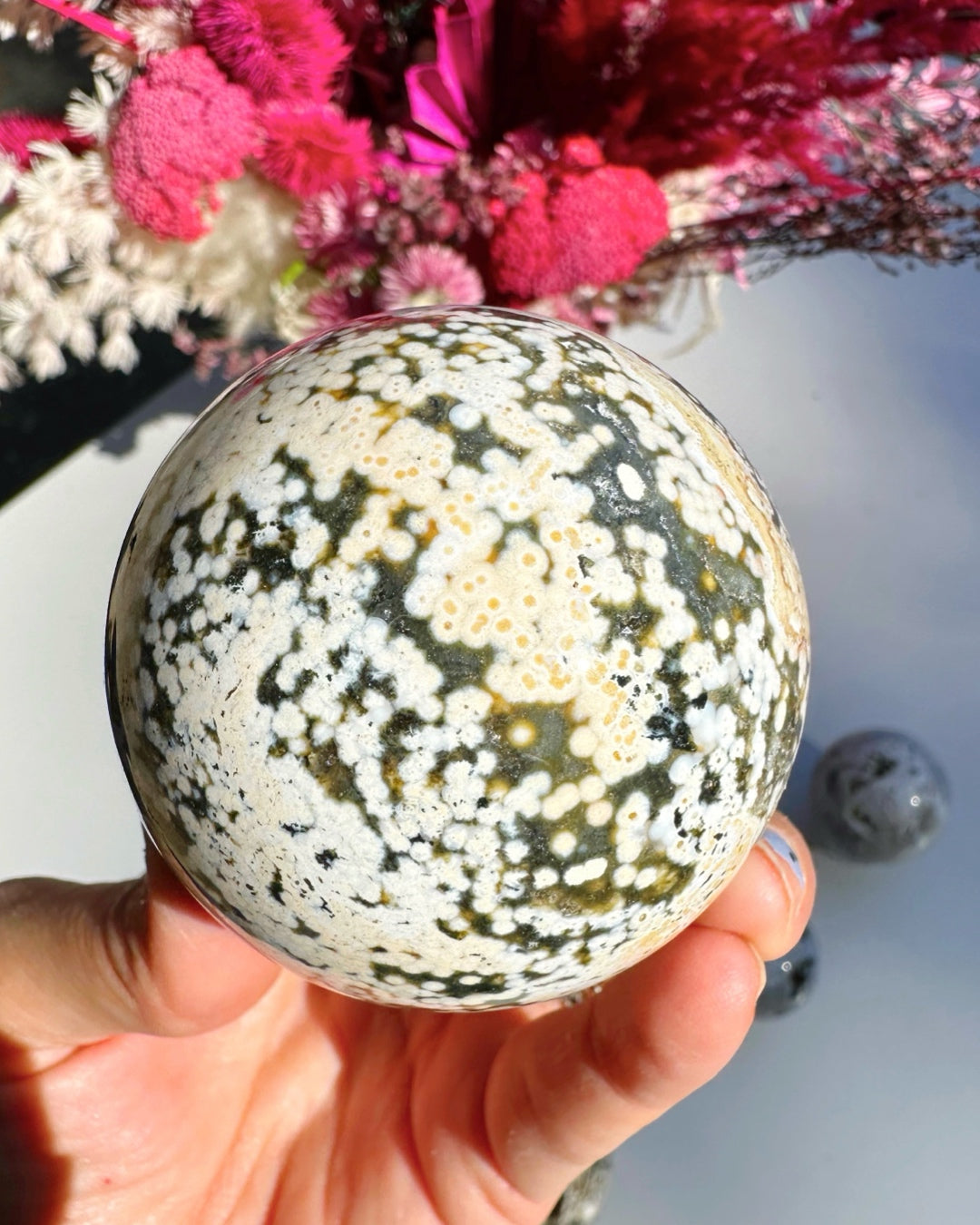 Ocean Jasper Sphere - Baltic Mermaid
