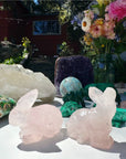 Hand Carved Rose Quartz Rabbit