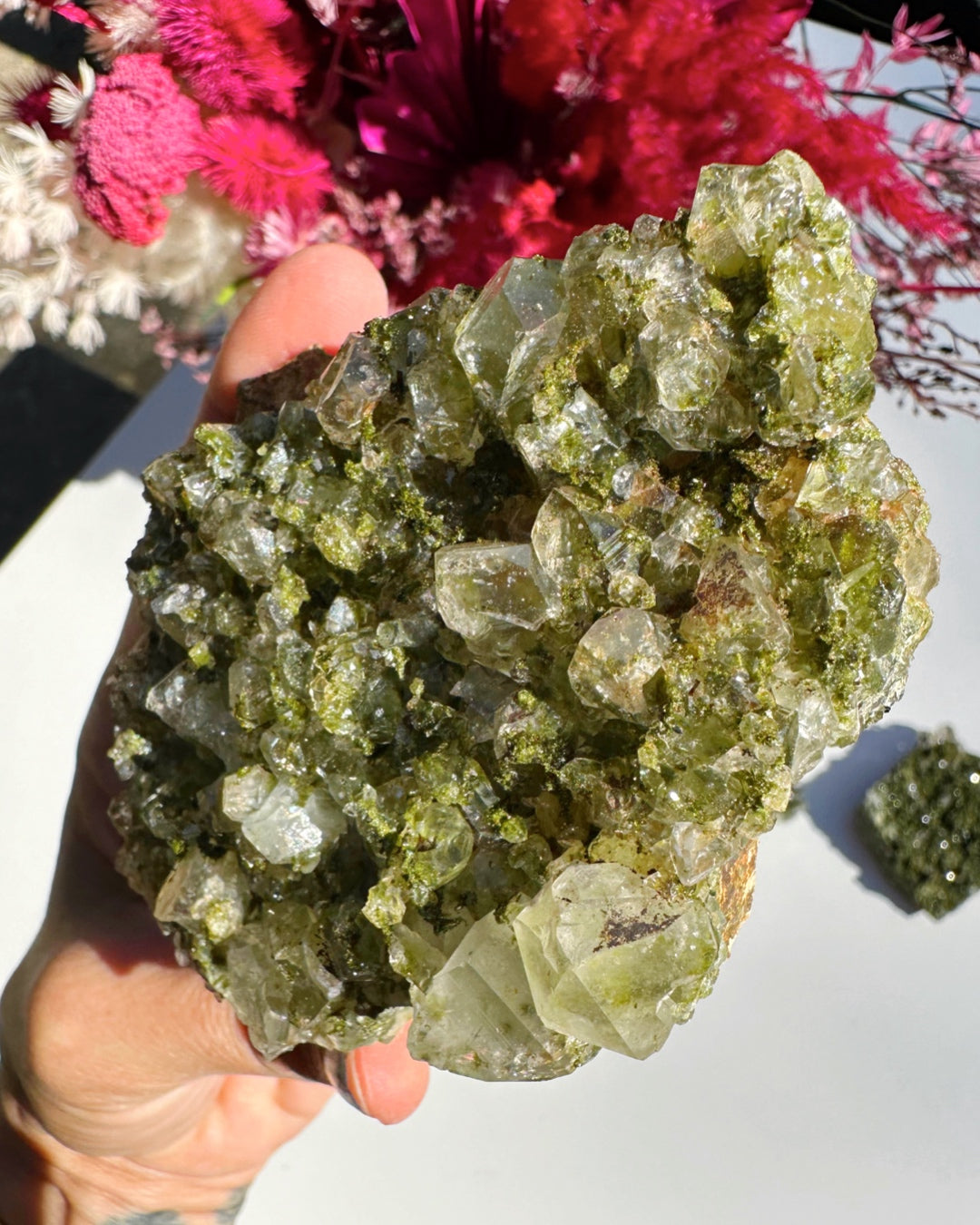 Epidote Quartz Cluster - Baltic Mermaid