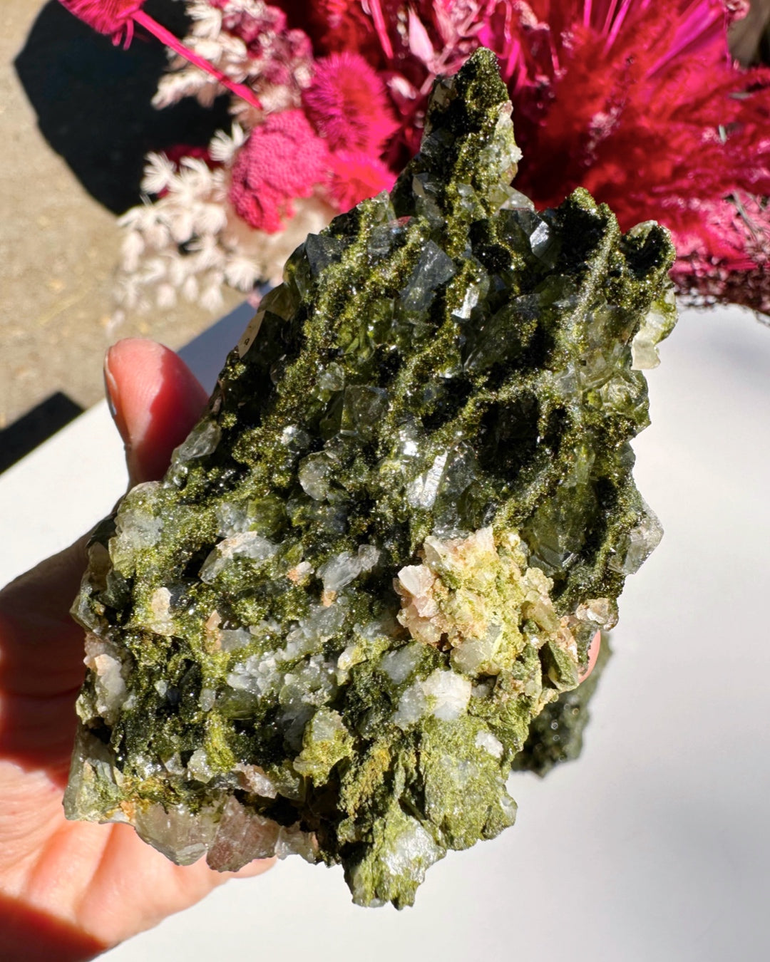 Epidote Quartz Cluster - Baltic Mermaid