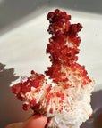 Vanadinite on Barite from Morocco