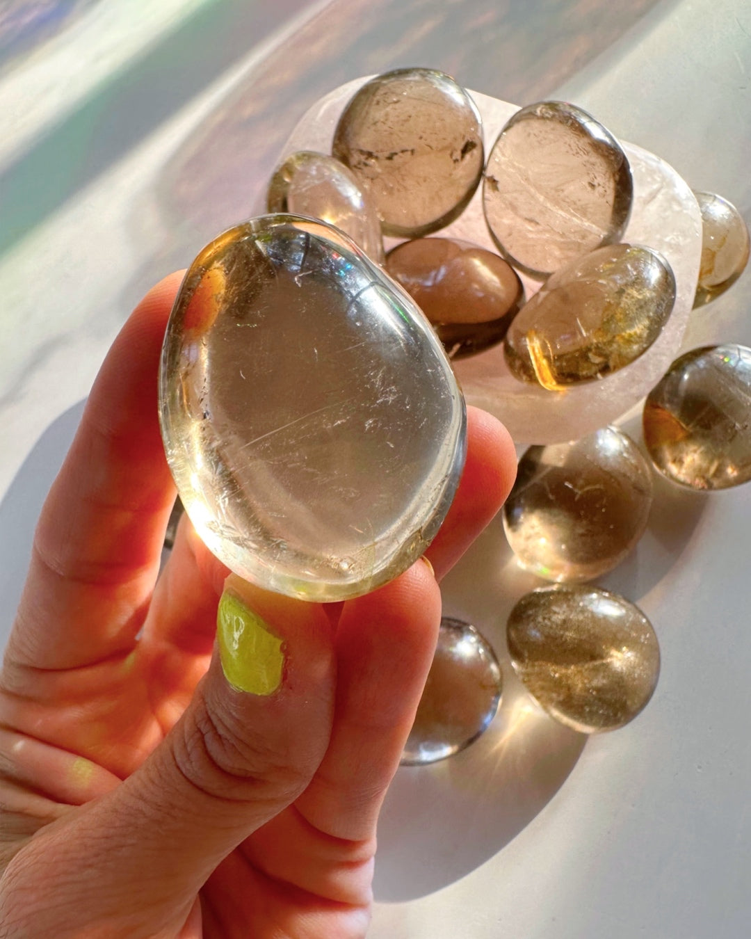Smoky Quartz Palm Stones - Baltic Mermaid