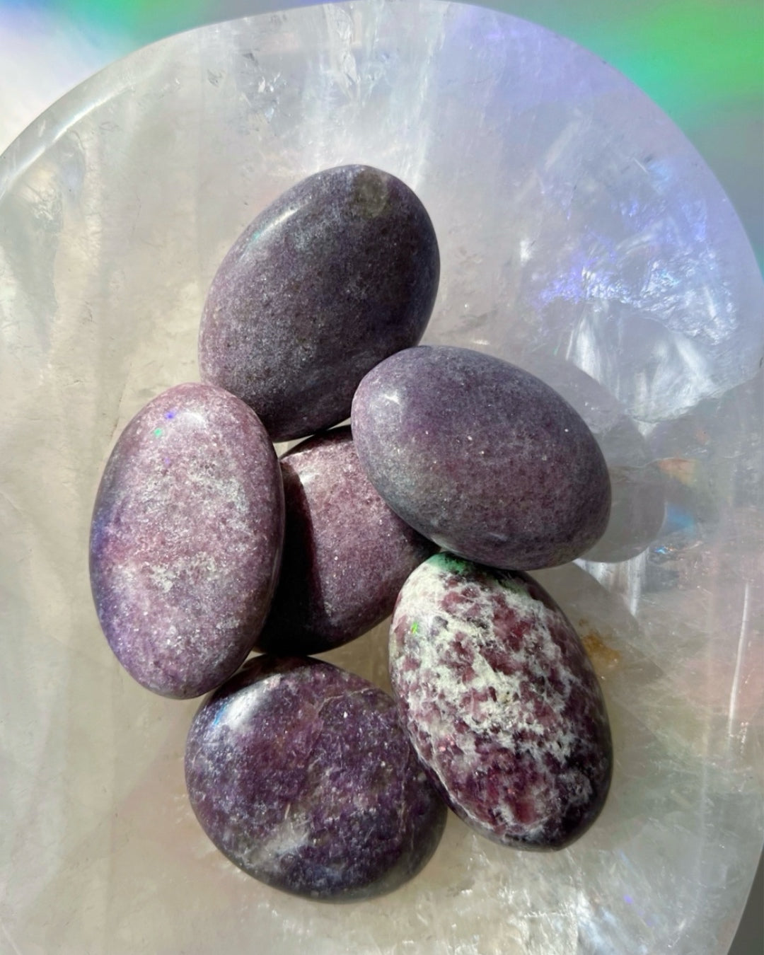Lepidolite Palm Stones - Baltic Mermaid