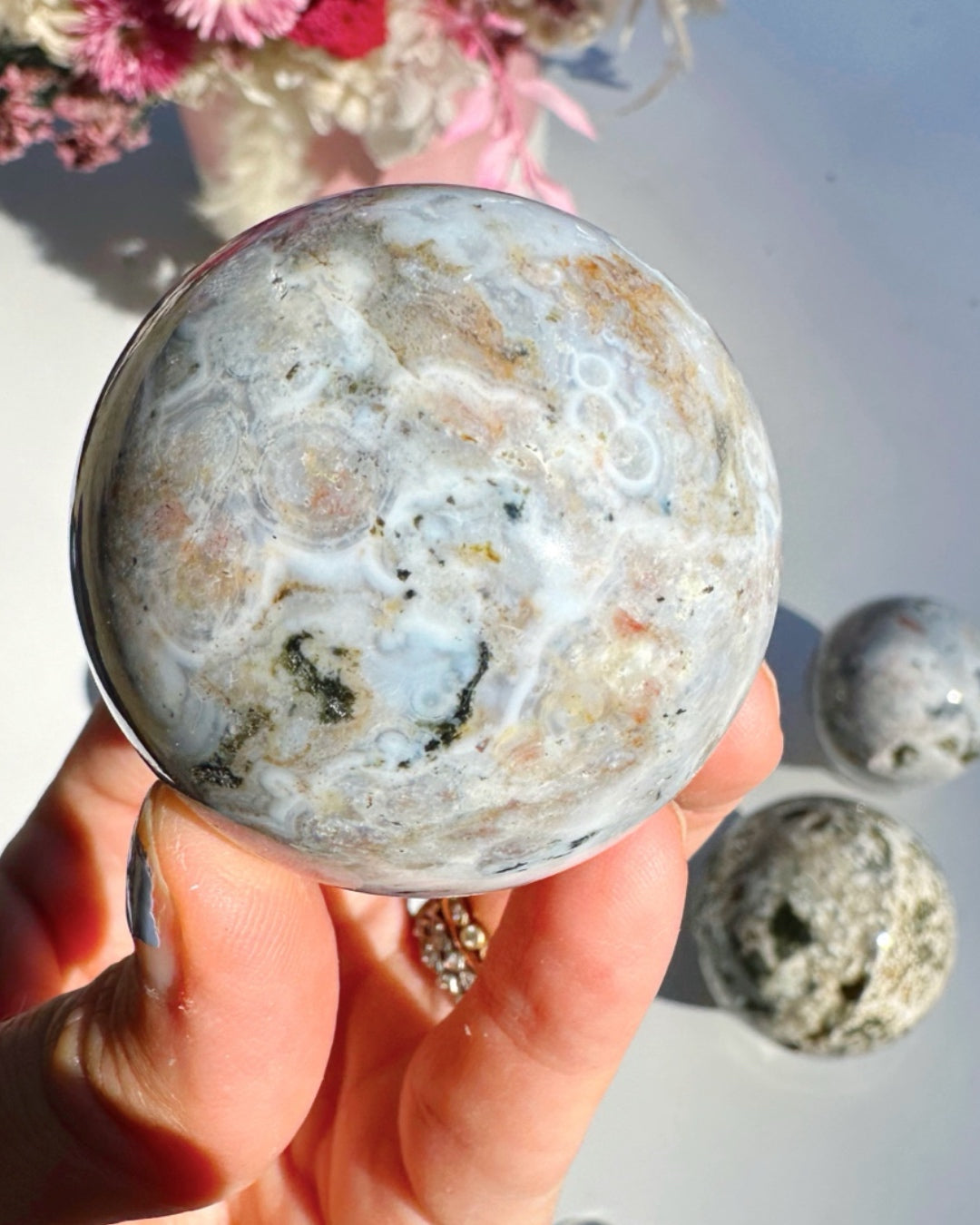 Ocean Jasper Sphere - Baltic Mermaid