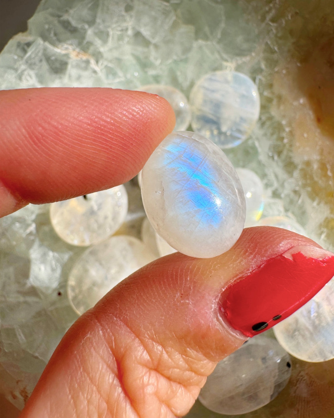 Rainbow Moonstone Polished Stones - AAA