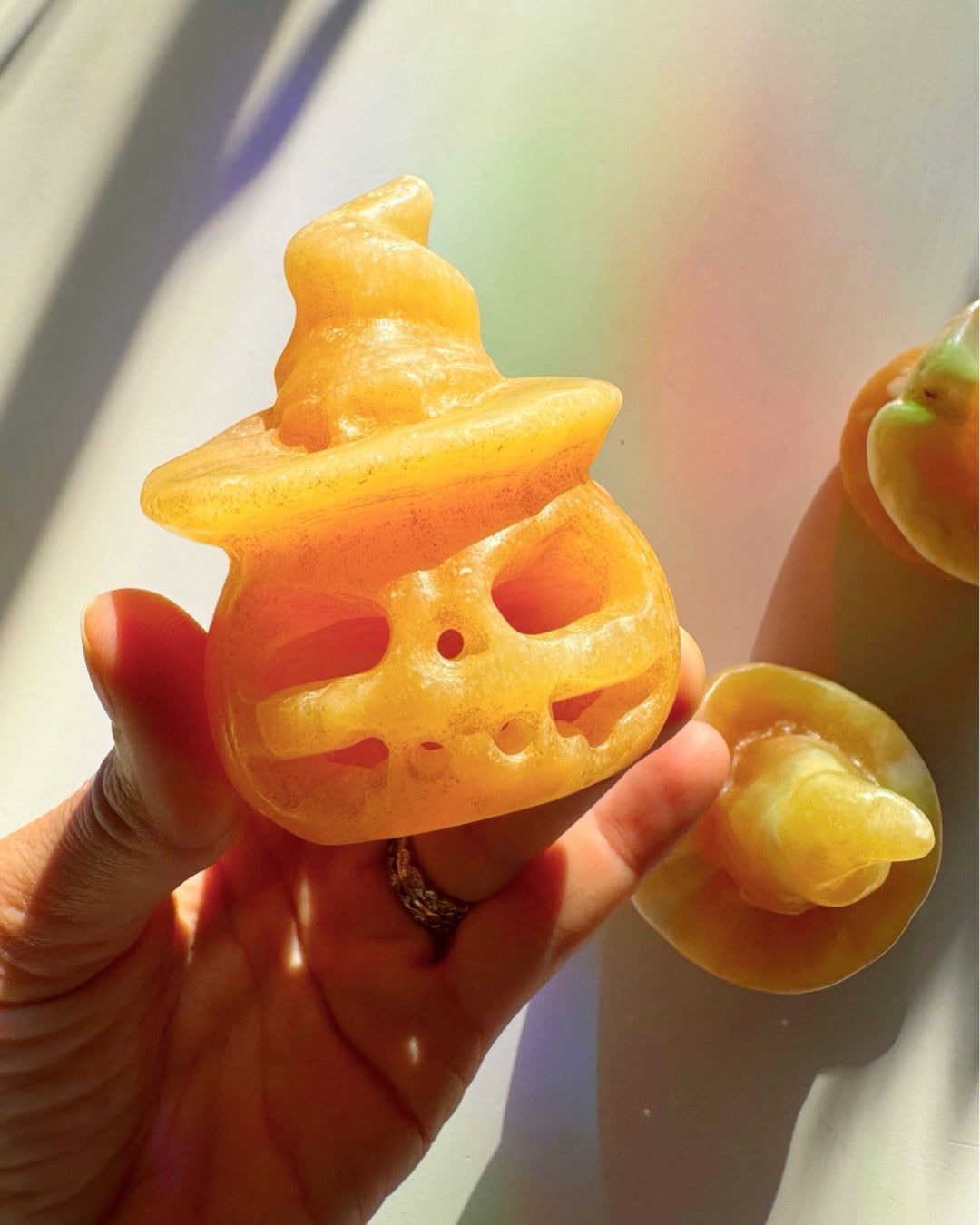 Orange Calcite Jack-O-Lantern - Baltic Mermaid