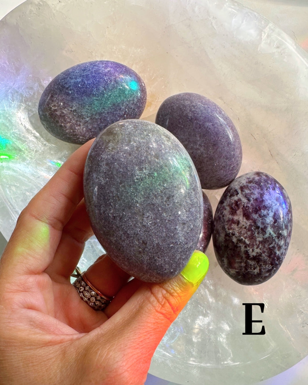 Lepidolite Palm Stones