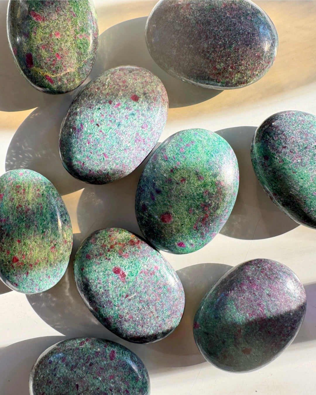 Ruby in Fuchsite with Blue Kyanite Palm Stones - Baltic Mermaid