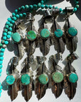 “Frida” - Turquoise & Sterling Silver w/ Pewter Feather