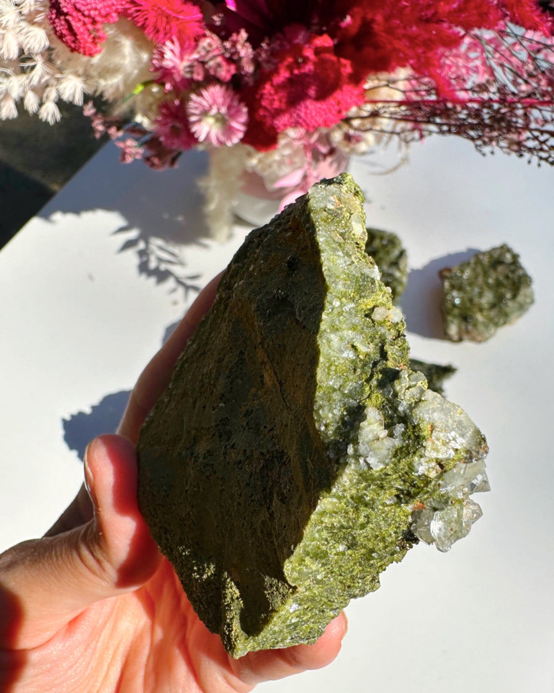 Epidote Quartz Cluster