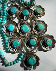 “Chelsea” - Turquoise & Sterling Silver Necklace w/ Flower  Pendant