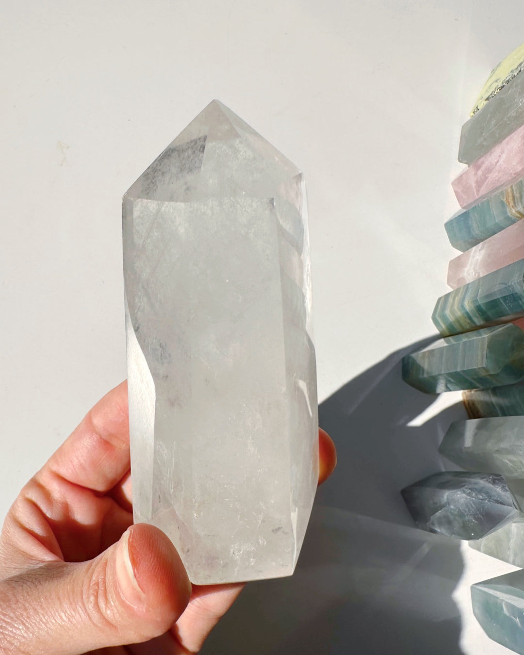 Clear Quartz Tower w/ Chlorite Inclusions