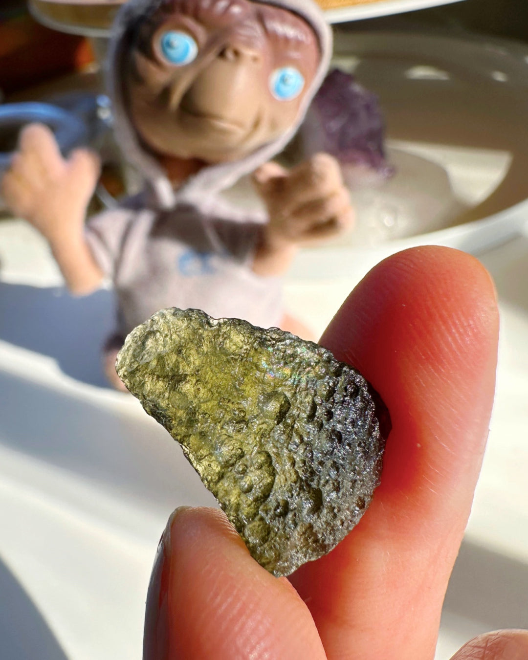 Chlum Moldavite w/ Rainbow #5 - AA - Baltic Mermaid