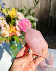 Double Terminated Rose Quartz Point w/ Iron Inclusions