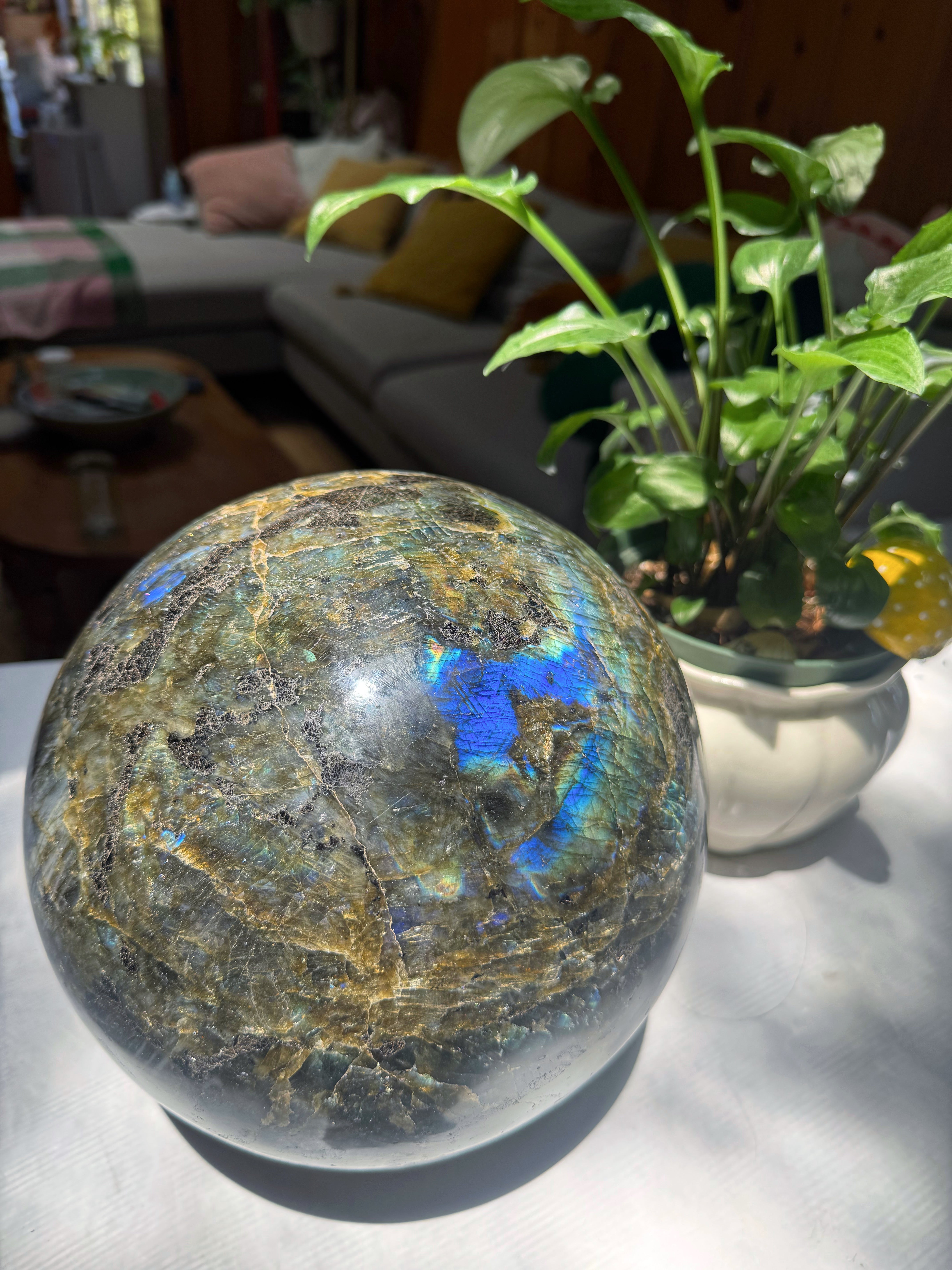 Large Labradorite Sphere from Madagascar Baltic Mermaid