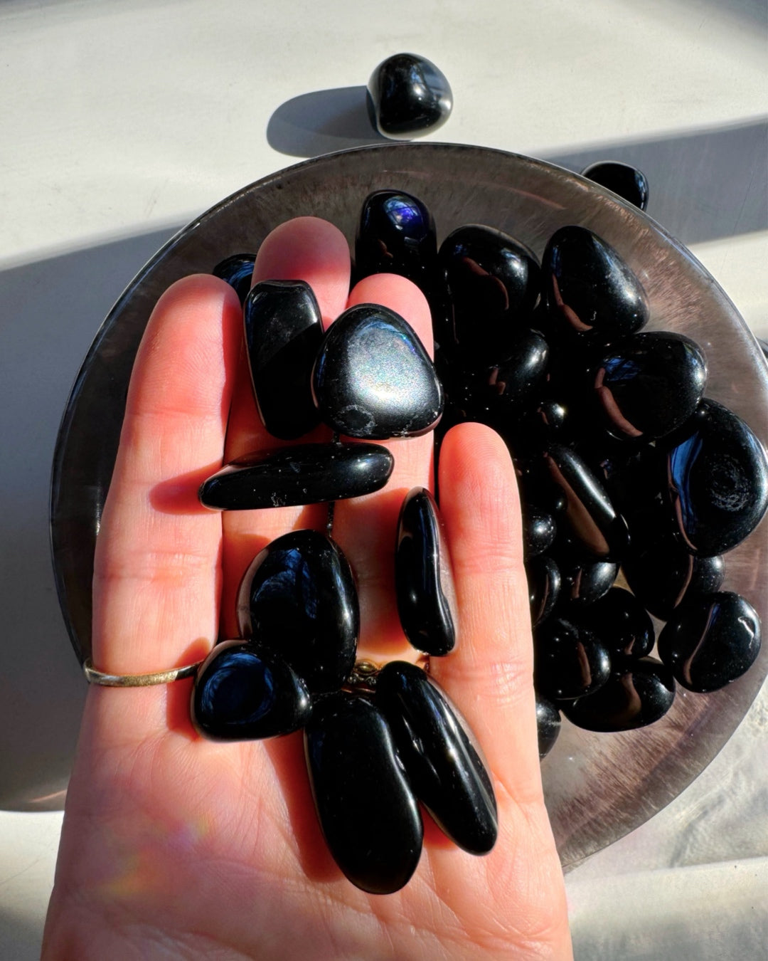 Black Obsidian Tumbled Stones