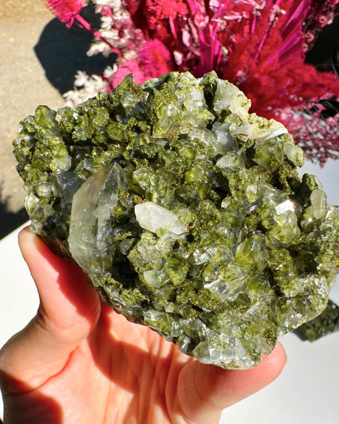 Epidote Quartz Cluster