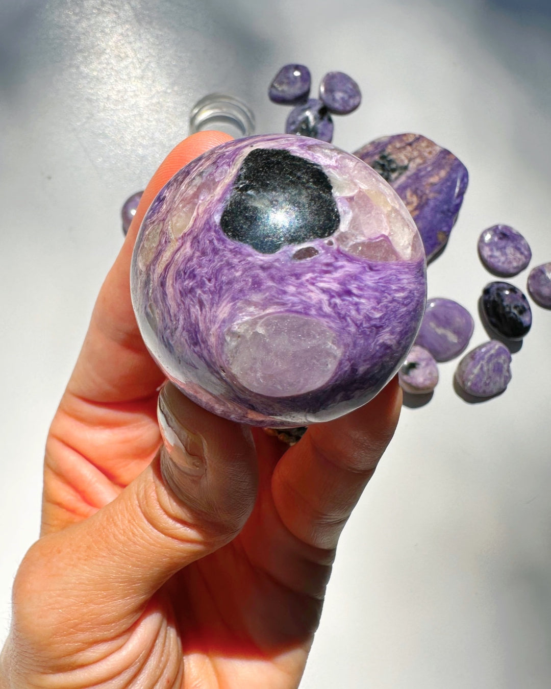 Charoite Sphere - Baltic Mermaid