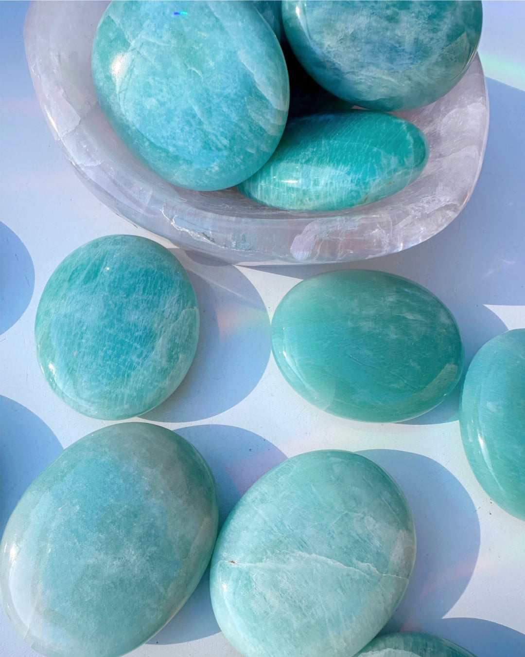 Amazonite Palm Stones