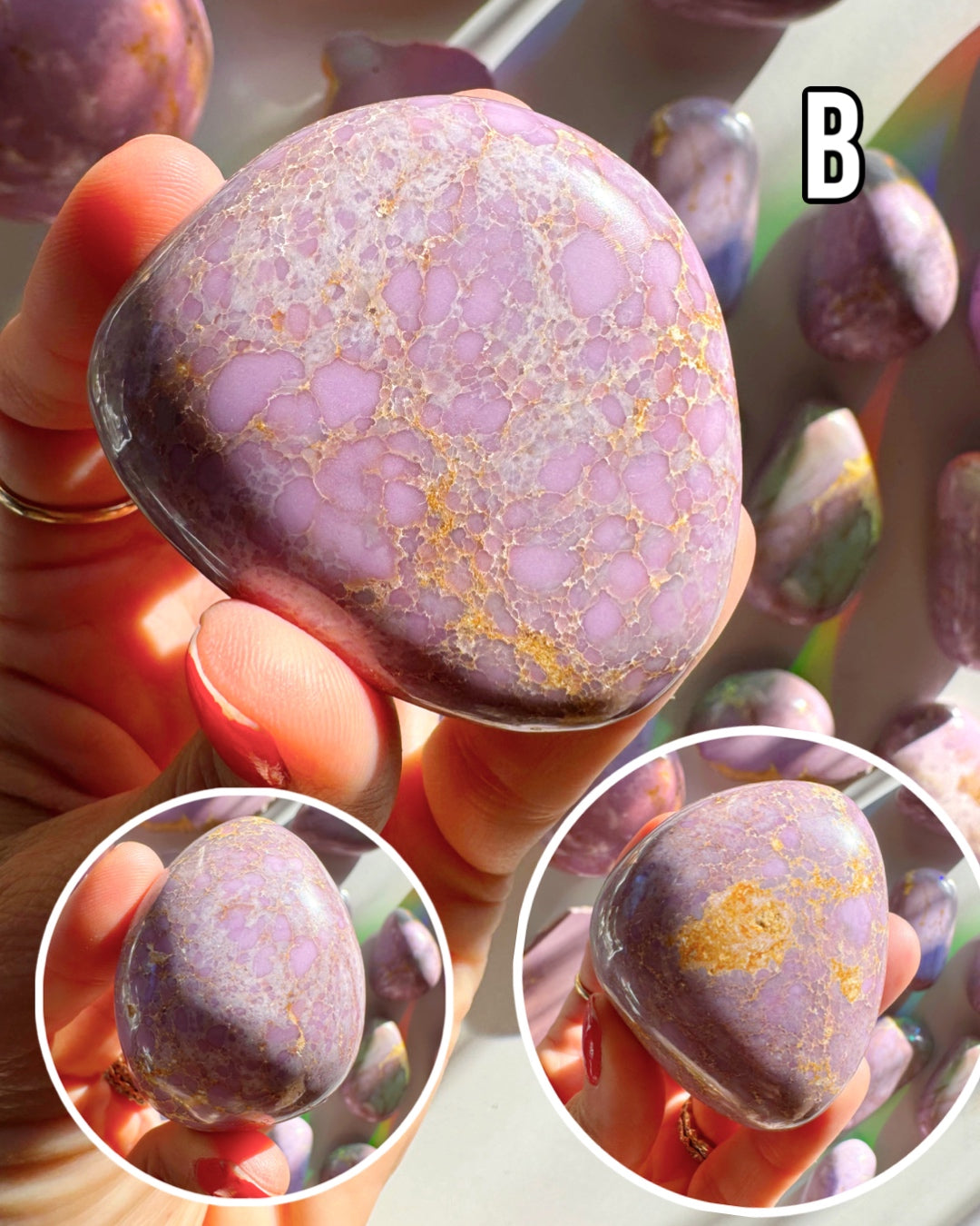 Phosphosiderite Palm Stones - AAA - Baltic Mermaid