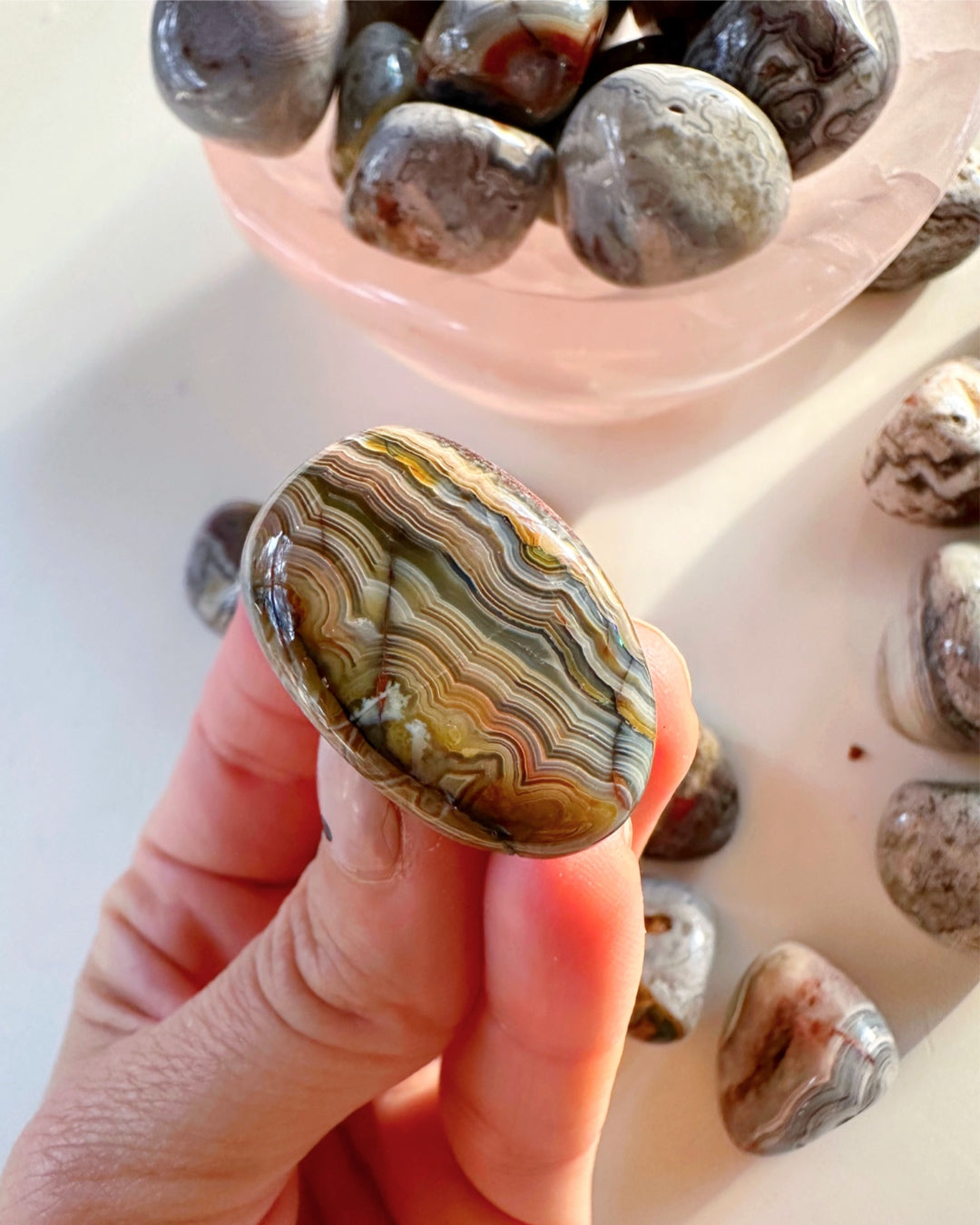 Crazy Lace Agate Tumbled Stones - Baltic Mermaid