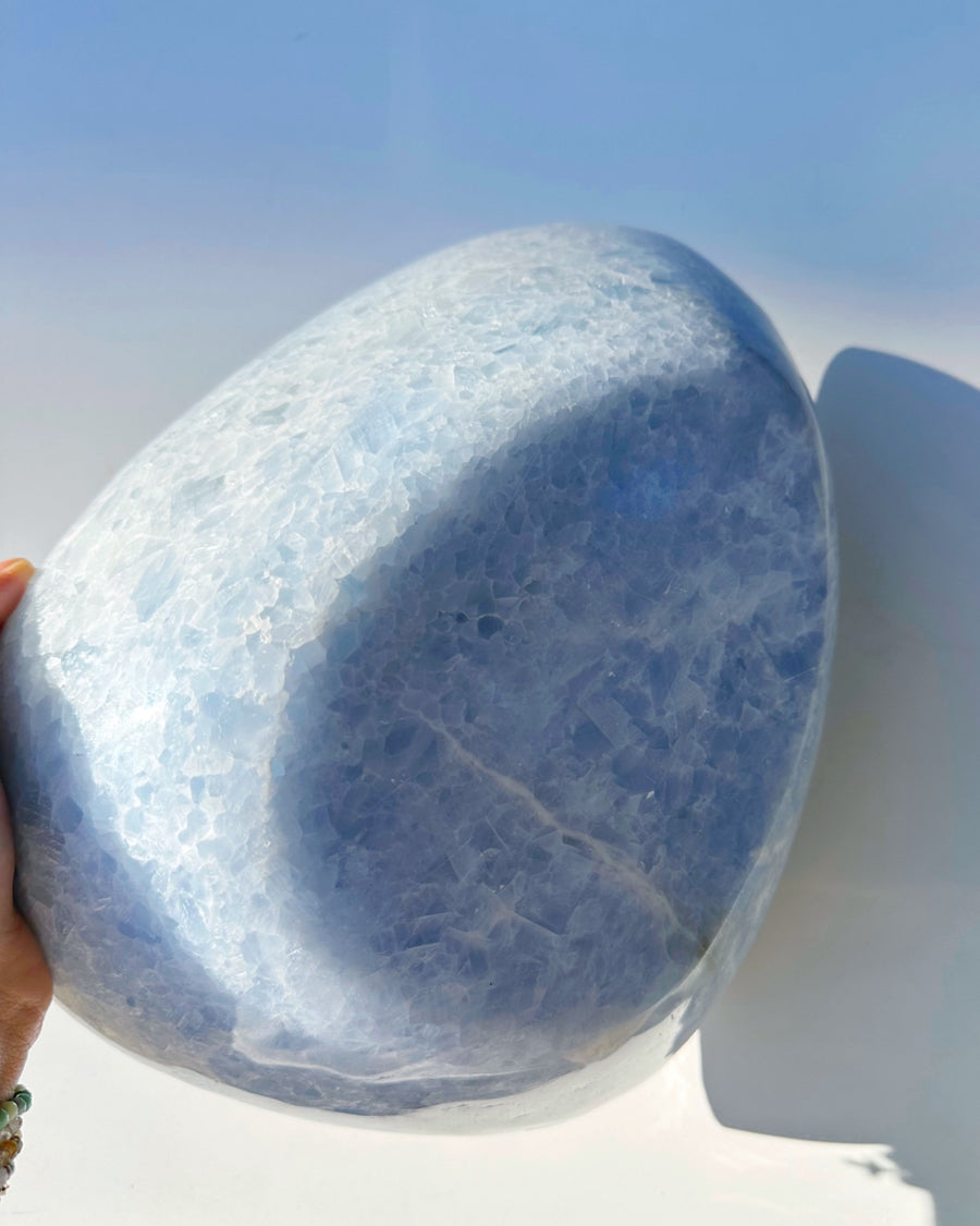 Large Blue Calcite Bowl