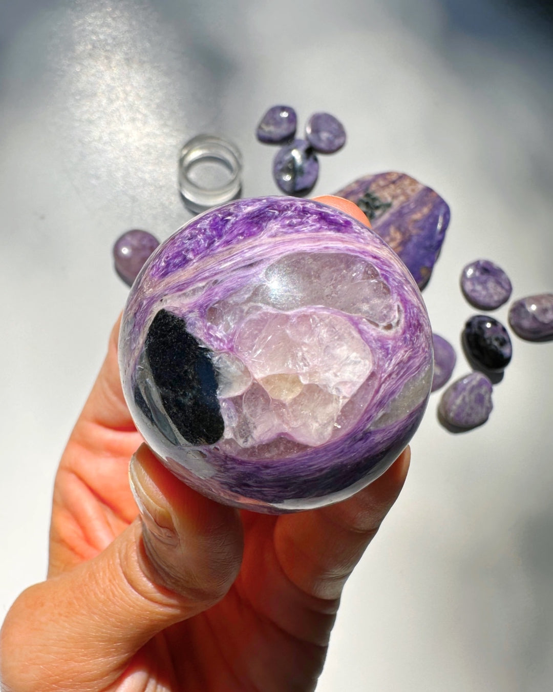 Charoite Sphere - Baltic Mermaid