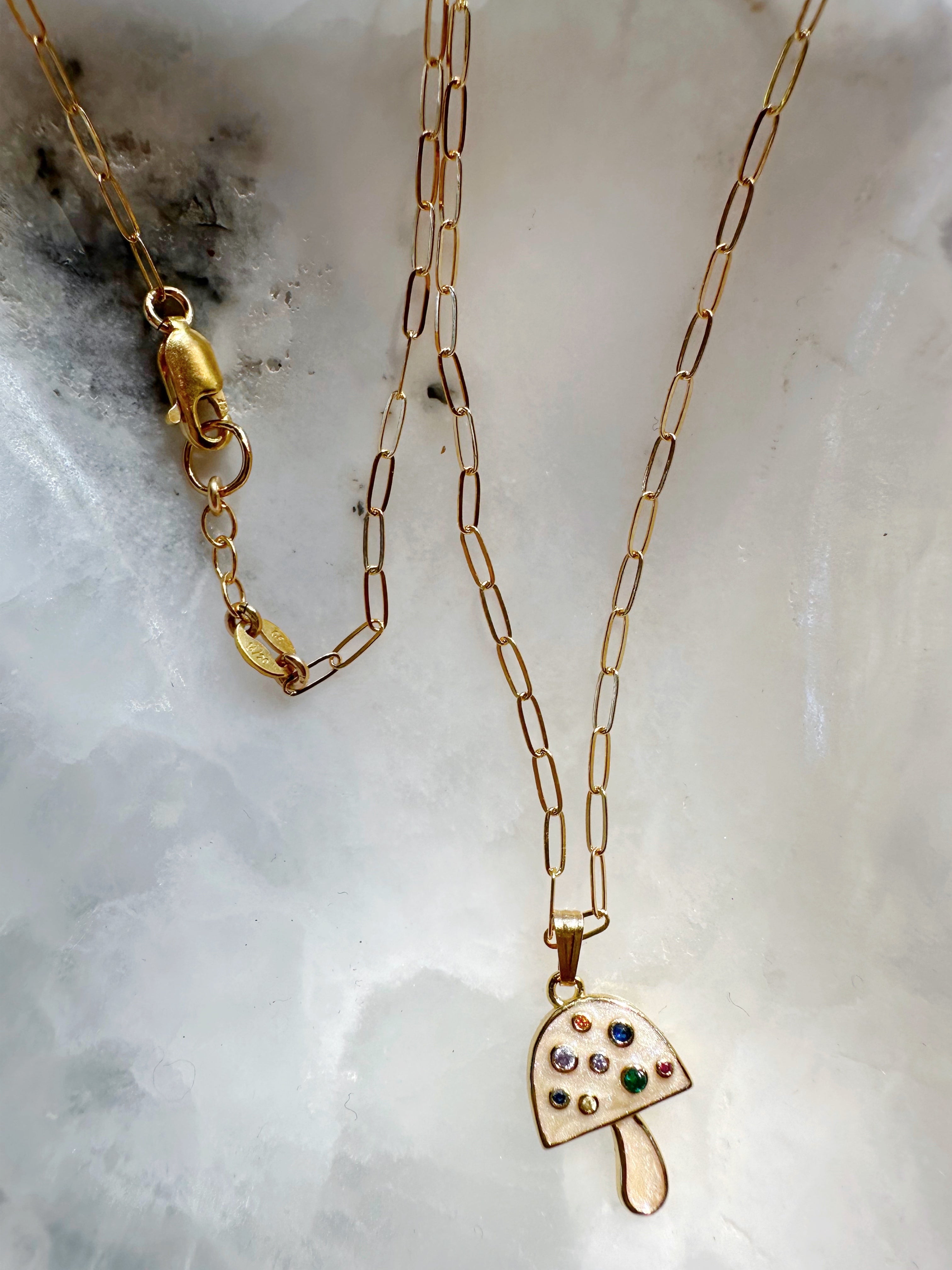 Mellow Mushroom Gold Filled Necklace - Baltic Mermaid
