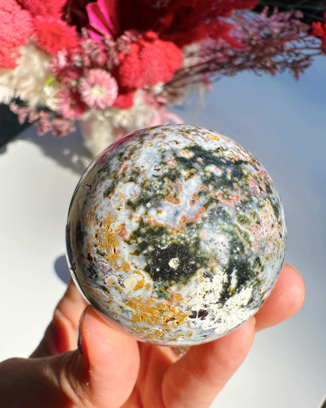 Ocean Jasper Sphere - Baltic Mermaid