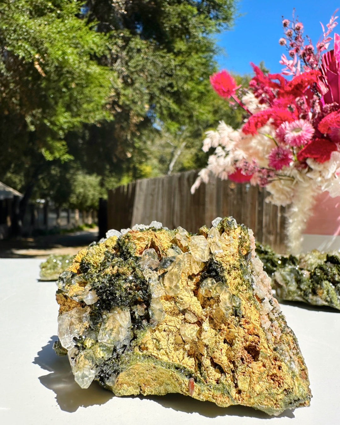 Epidote Quartz Cluster - Baltic Mermaid