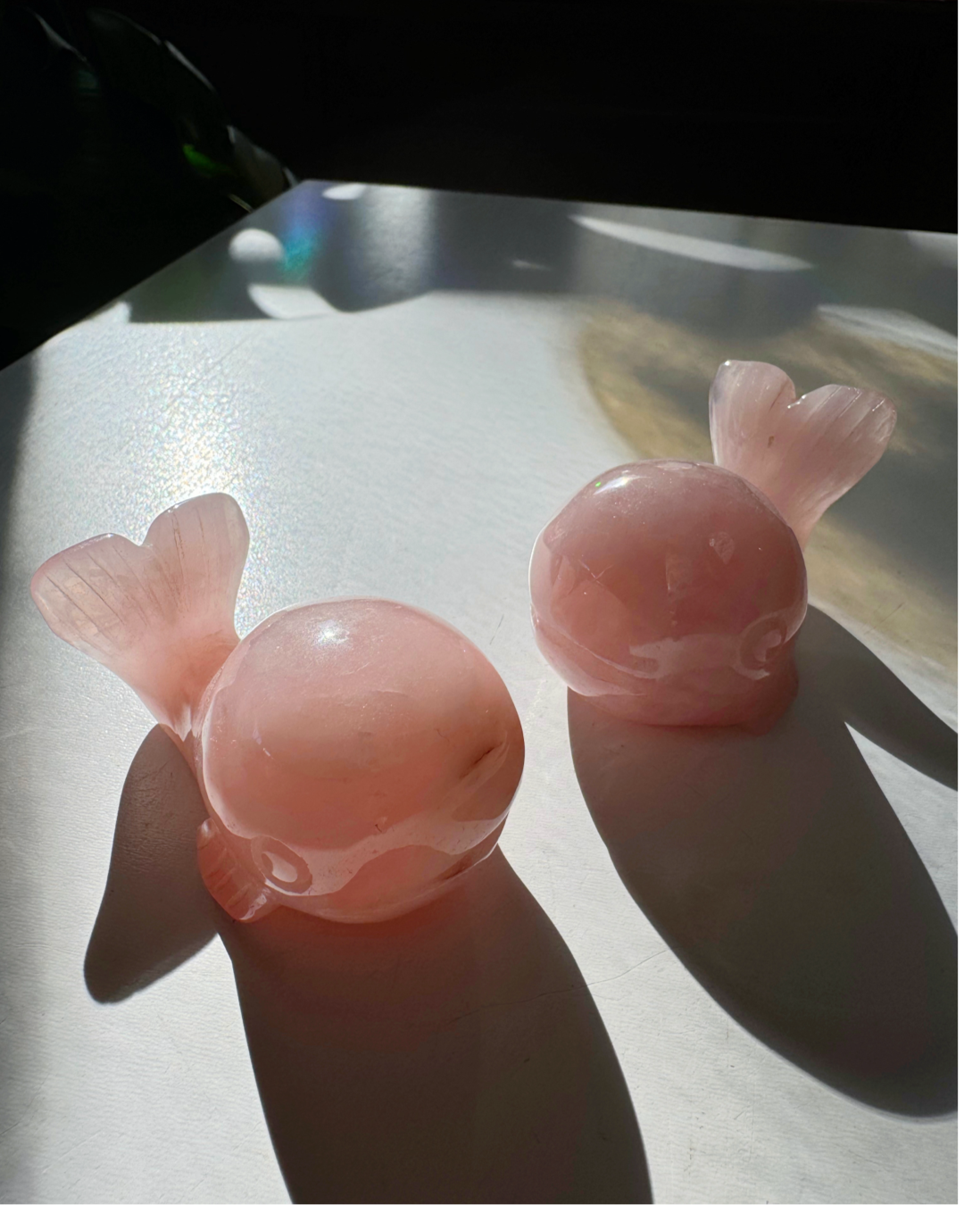 Rose Quartz Whales - Baltic Mermaid