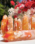 Carnelian Flower Agate Towers