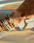 Rainbow Clover Gemstone Candy Bracelet