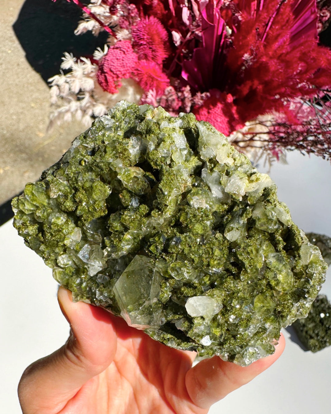 Epidote Quartz Cluster - Baltic Mermaid