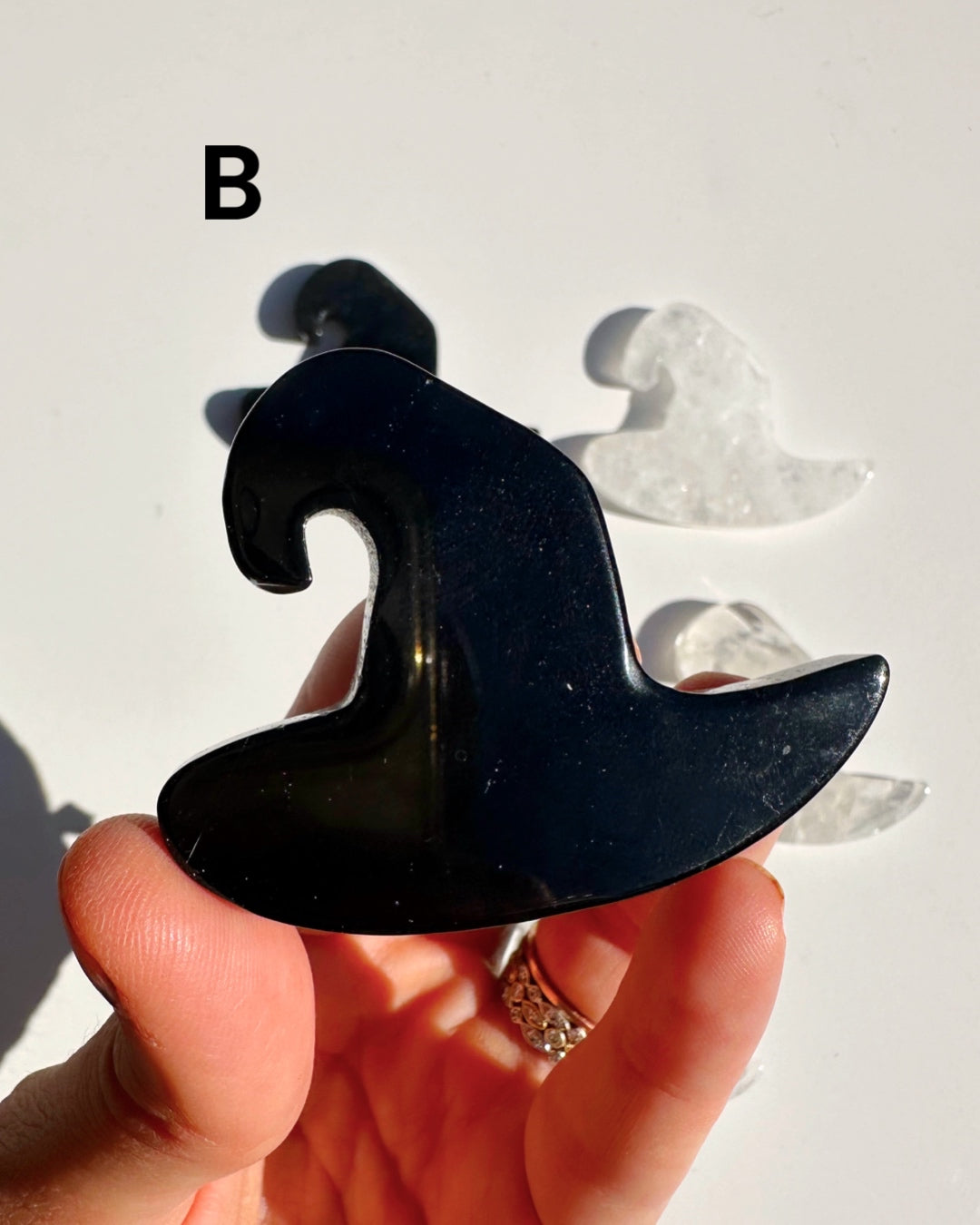 Clear Quartz & Black Obsidian Witch Hats - Baltic Mermaid