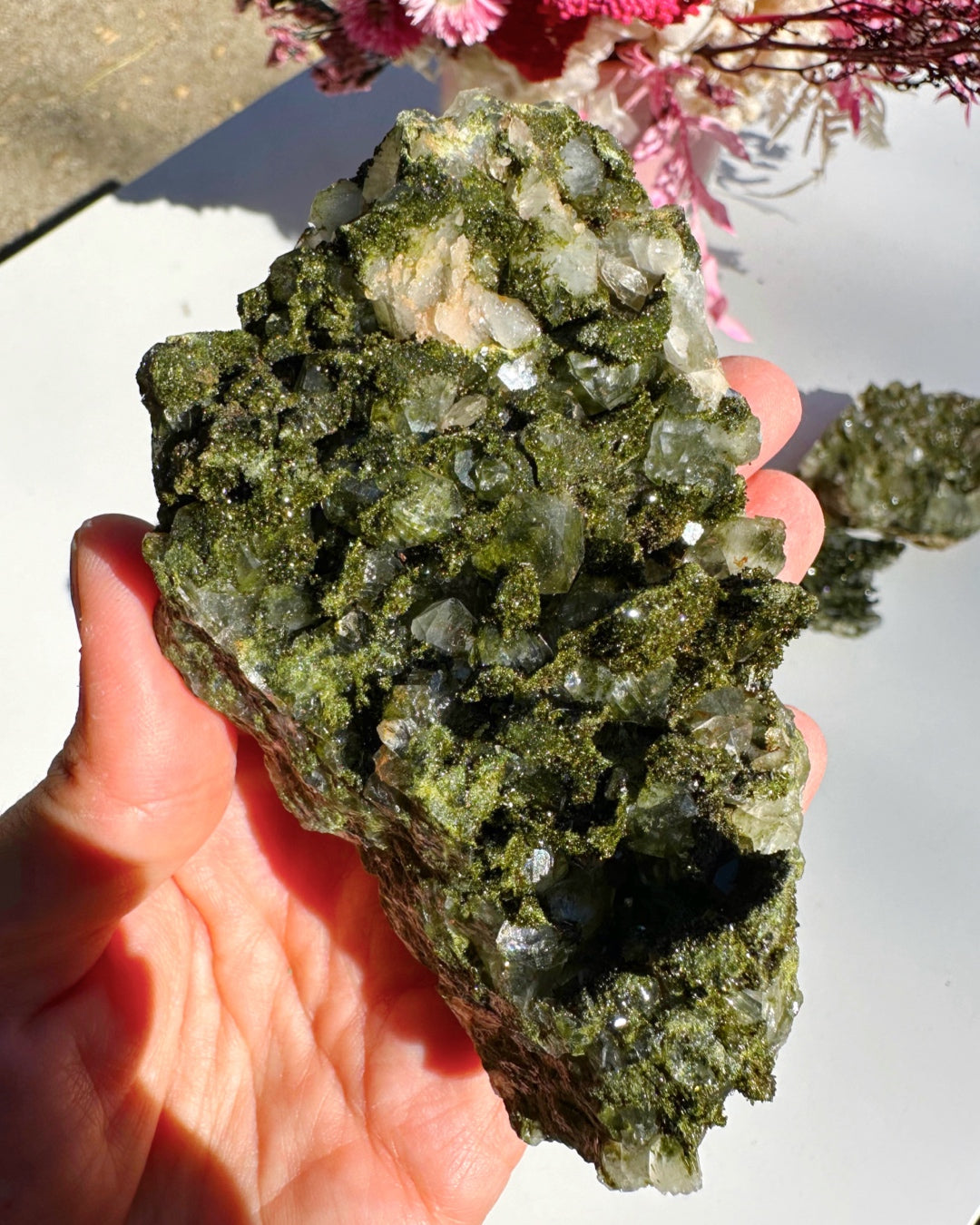 Epidote Quartz Cluster - Baltic Mermaid