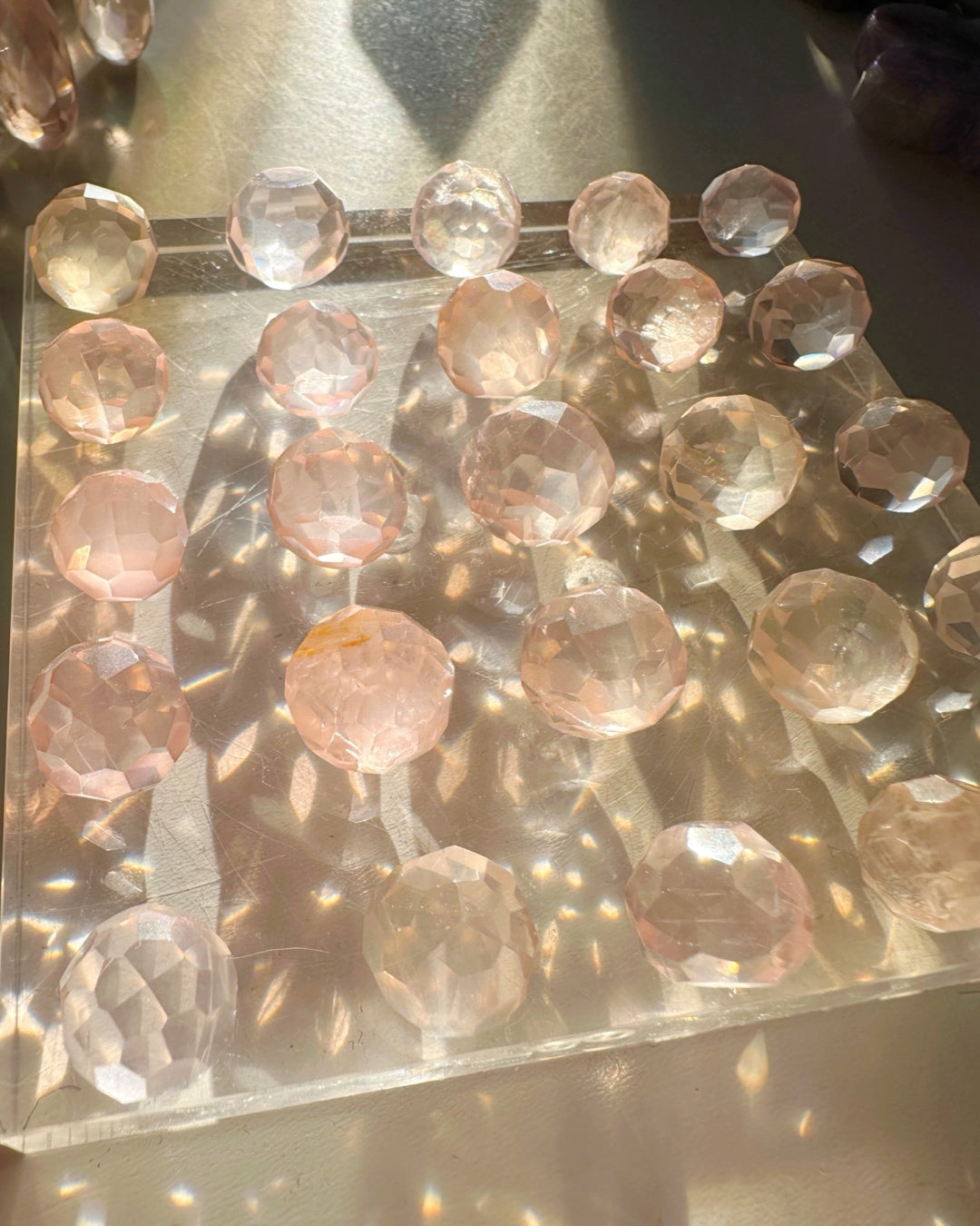 Mini Faceted Rose Quartz Sphere