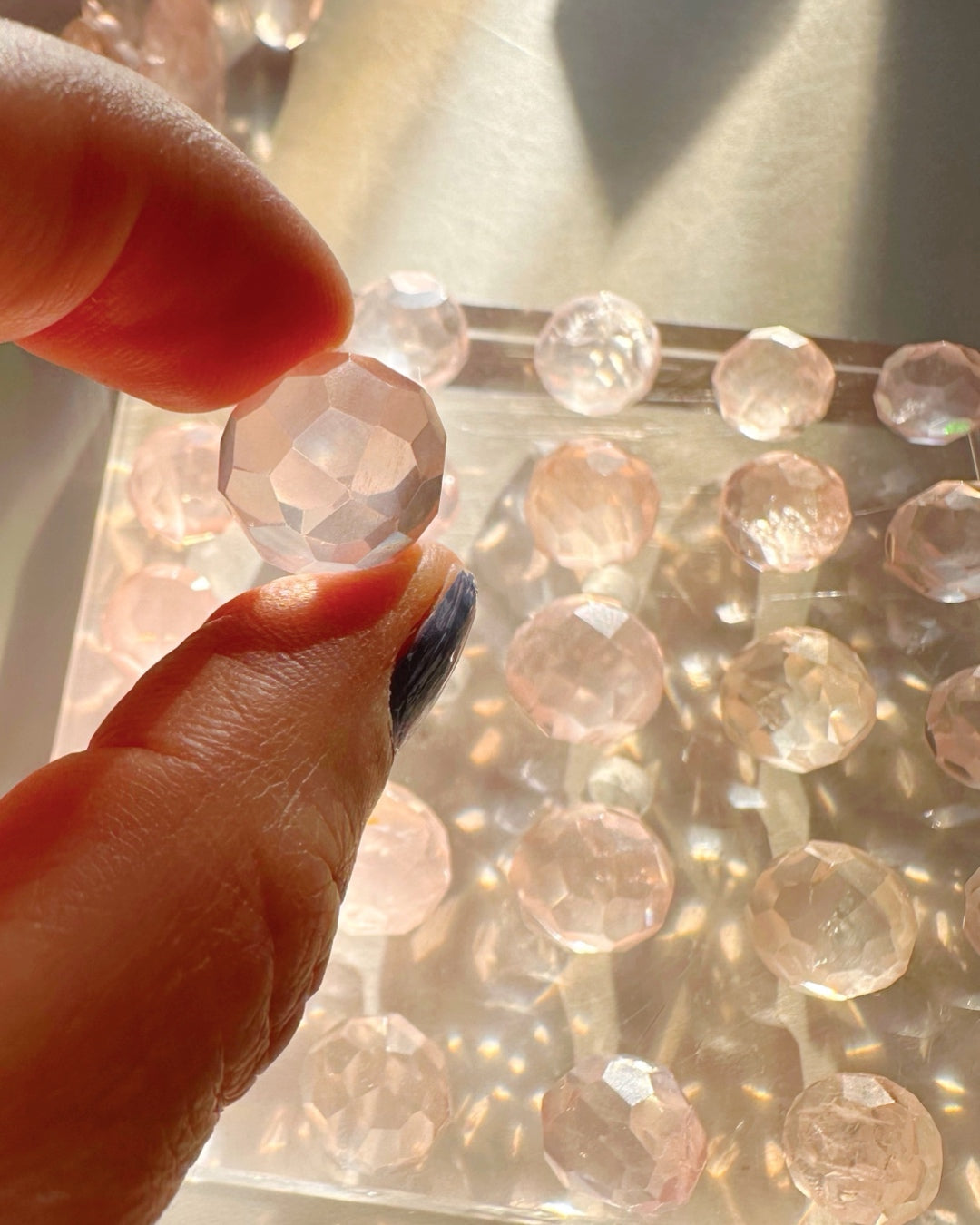 Mini Faceted Rose Quartz Sphere